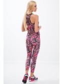 Colorful sports leggings in geometric shapes / orange H0010 - Online store - Boutique